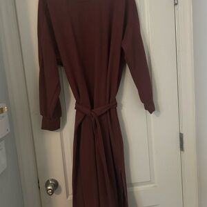 Brown Long-Sleeve Dress